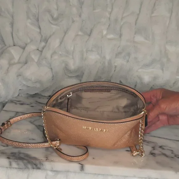 Michael Kors Rose Gold Glitter Crossbody